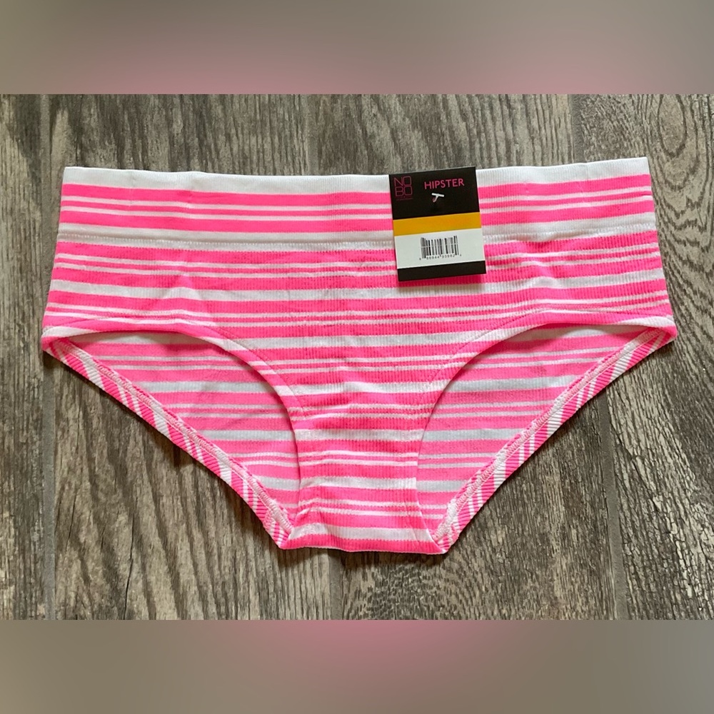 New Nobo, No Boundaries seamless hipster panties your pick size Pink Stripe